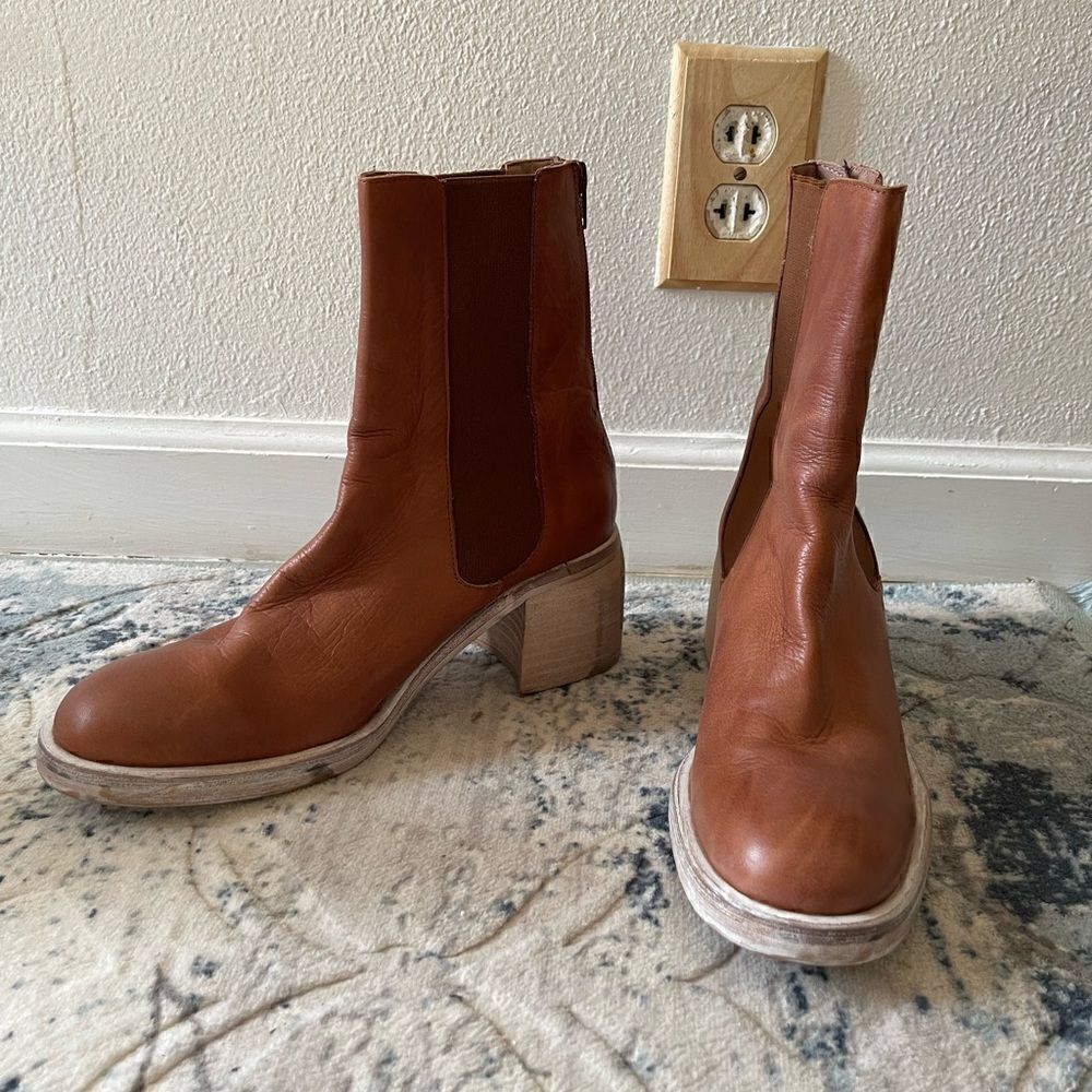 Booties free people brown leather size 39 - Picture 4 of 15